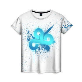 Женская футболка 3D с принтом cs:go - Cloud9 (White collection) в Кировске, 100% полиэфир ( синтетическое хлопкоподобное полотно) | прямой крой, круглый вырез горловины, длина до линии бедер | 0x000000123 | cloud9 | cs go | white | кс го