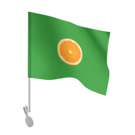 Флаг для автомобиля с принтом Низкополигональный апельсин в Кировске, 100% полиэстер | Размер: 30*21 см | lowpoly | polygonal | апельсин | зеленый | оранджевый | полигон | полигональный | полигоны | яркий