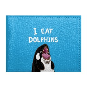 Обложка для студенческого билета с принтом Я ем дельфинов в Кировске, натуральная кожа | Размер: 11*8 см; Печать на всей внешней стороне | дельфины | касатка