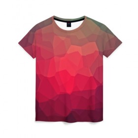 Женская футболка 3D с принтом edge abstract в Кировске, 100% полиэфир ( синтетическое хлопкоподобное полотно) | прямой крой, круглый вырез горловины, длина до линии бедер | abstraction | абстракция | геометрия | грани | линии | полигоны | текстура | треугольники