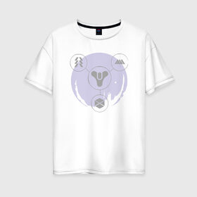 Женская футболка хлопок Oversize с принтом Planet в Кировске, 100% хлопок | свободный крой, круглый ворот, спущенный рукав, длина до линии бедер
 | destiny | destiny 2 | дестени | космос