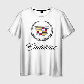 Мужская футболка 3D с принтом Cadillac в Кировске, 100% полиэфир | прямой крой, круглый вырез горловины, длина до линии бедер | авто | кадиллак | марка | машина