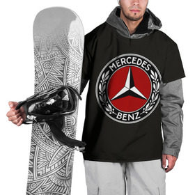 Накидка на куртку 3D с принтом Mercedes-Benz в Кировске, 100% полиэстер |  | car | germany | logo | make | mercedes benz | автомобиль | германия | логотип | марка | мерседес бенц