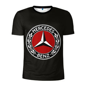 Мужская футболка 3D спортивная с принтом Mercedes-Benz в Кировске, 100% полиэстер с улучшенными характеристиками | приталенный силуэт, круглая горловина, широкие плечи, сужается к линии бедра | car | germany | logo | make | mercedes benz | автомобиль | германия | логотип | марка | мерседес бенц