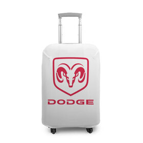 Чехол для чемодана 3D с принтом Dodge в Кировске, 86% полиэфир, 14% спандекс | двустороннее нанесение принта, прорези для ручек и колес | 