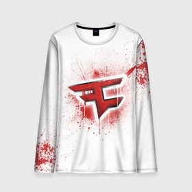 Мужской лонгслив 3D с принтом cs:go - FaZe clan (White collection) в Кировске, 100% полиэстер | длинные рукава, круглый вырез горловины, полуприлегающий силуэт | cs go | faze | white | кс го | фейз