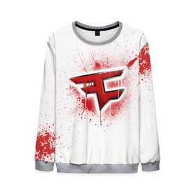 Мужской свитшот 3D с принтом cs:go - FaZe clan (White collection) в Кировске, 100% полиэстер с мягким внутренним слоем | круглый вырез горловины, мягкая резинка на манжетах и поясе, свободная посадка по фигуре | cs go | faze | white | кс го | фейз