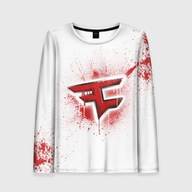 Женский лонгслив 3D с принтом cs:go - FaZe clan (White collection) в Кировске, 100% полиэстер | длинные рукава, круглый вырез горловины, полуприлегающий силуэт | cs go | faze | white | кс го | фейз