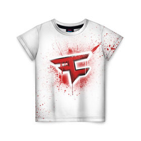 Детская футболка 3D с принтом cs:go - FaZe clan (White collection) в Кировске, 100% гипоаллергенный полиэфир | прямой крой, круглый вырез горловины, длина до линии бедер, чуть спущенное плечо, ткань немного тянется | cs go | faze | white | кс го | фейз