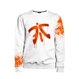 Детский свитшот 3D с принтом cs:go - Fnatic (White collection) в Кировске, 100% полиэстер | свободная посадка, прямой крой, мягкая тканевая резинка на рукавах и понизу свитшота | cs go | fnatic | кс го | фнатик