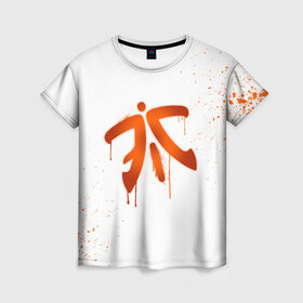 Женская футболка 3D с принтом cs:go - Fnatic (White collection) в Кировске, 100% полиэфир ( синтетическое хлопкоподобное полотно) | прямой крой, круглый вырез горловины, длина до линии бедер | cs go | fnatic | кс го | фнатик