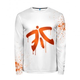 Мужской лонгслив 3D с принтом cs:go - Fnatic (White collection) в Кировске, 100% полиэстер | длинные рукава, круглый вырез горловины, полуприлегающий силуэт | Тематика изображения на принте: cs go | fnatic | кс го | фнатик