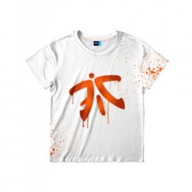 Детская футболка 3D с принтом cs:go - Fnatic (White collection) в Кировске, 100% гипоаллергенный полиэфир | прямой крой, круглый вырез горловины, длина до линии бедер, чуть спущенное плечо, ткань немного тянется | Тематика изображения на принте: cs go | fnatic | кс го | фнатик