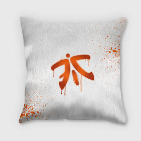 Подушка 3D с принтом cs:go - Fnatic (White collection) в Кировске, наволочка – 100% полиэстер, наполнитель – холлофайбер (легкий наполнитель, не вызывает аллергию). | состоит из подушки и наволочки. Наволочка на молнии, легко снимается для стирки | Тематика изображения на принте: cs go | fnatic | кс го | фнатик