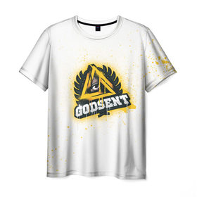 Мужская футболка 3D с принтом cs:go - Godsent (White collection) в Кировске, 100% полиэфир | прямой крой, круглый вырез горловины, длина до линии бедер | 