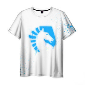 Мужская футболка 3D с принтом cs:go - Liquid team (White collection) в Кировске, 100% полиэфир | прямой крой, круглый вырез горловины, длина до линии бедер | 0x000000123 | cs go | liquid | white | кс го | ликвид