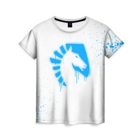 Женская футболка 3D с принтом cs:go - Liquid team (White collection) в Кировске, 100% полиэфир ( синтетическое хлопкоподобное полотно) | прямой крой, круглый вырез горловины, длина до линии бедер | 0x000000123 | cs go | liquid | white | кс го | ликвид