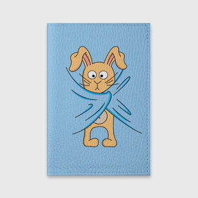 Обложка для паспорта матовая кожа с принтом Кролик в Кировске, натуральная матовая кожа | размер 19,3 х 13,7 см; прозрачные пластиковые крепления | Тематика изображения на принте: животные | зайчик | заяц | кролик