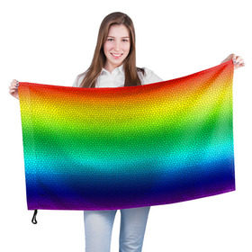 Флаг 3D с принтом Радуга (Витражный Градиент) в Кировске, 100% полиэстер | плотность ткани — 95 г/м2, размер — 67 х 109 см. Принт наносится с одной стороны | gradient | rainbow | витраж | градиент | радуга