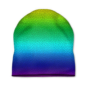 Шапка 3D с принтом Радуга (Витражный Градиент) в Кировске, 100% полиэстер | универсальный размер, печать по всей поверхности изделия | Тематика изображения на принте: gradient | rainbow | витраж | градиент | радуга