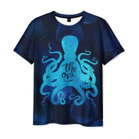 Мужская футболка 3D с принтом крутой осьминог в Кировске, 100% полиэфир | прямой крой, круглый вырез горловины, длина до линии бедер | Тематика изображения на принте: вода | море | океан | осьминог | подводный мир | рыбы