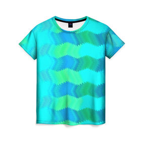 Женская футболка 3D с принтом Размытые полосы в Кировске, 100% полиэфир ( синтетическое хлопкоподобное полотно) | прямой крой, круглый вырез горловины, длина до линии бедер | 3d | линии | отблески | размытие | узоры