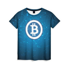 Женская футболка 3D с принтом Bitcoin Blue - Биткоин в Кировске, 100% полиэфир ( синтетическое хлопкоподобное полотно) | прямой крой, круглый вырез горловины, длина до линии бедер | bitcoin | ethereum | litecoin | биткоин | интернет | крипта | криптовалюта | лайткоин | майнинг | технологии | эфир