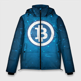 Мужская зимняя куртка 3D с принтом Bitcoin Blue - Биткоин в Кировске, верх — 100% полиэстер; подкладка — 100% полиэстер; утеплитель — 100% полиэстер | длина ниже бедра, свободный силуэт Оверсайз. Есть воротник-стойка, отстегивающийся капюшон и ветрозащитная планка. 

Боковые карманы с листочкой на кнопках и внутренний карман на молнии. | Тематика изображения на принте: bitcoin | ethereum | litecoin | биткоин | интернет | крипта | криптовалюта | лайткоин | майнинг | технологии | эфир