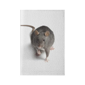 Обложка для паспорта матовая кожа с принтом Крыса в Кировске, натуральная матовая кожа | размер 19,3 х 13,7 см; прозрачные пластиковые крепления | животные | крыса | мышка | мышь