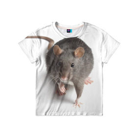 Детская футболка 3D с принтом Крыса в Кировске, 100% гипоаллергенный полиэфир | прямой крой, круглый вырез горловины, длина до линии бедер, чуть спущенное плечо, ткань немного тянется | животные | крыса | мышка | мышь