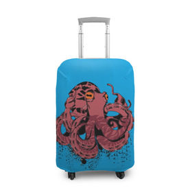 Чехол для чемодана 3D с принтом Осьминог в Кировске, 86% полиэфир, 14% спандекс | двустороннее нанесение принта, прорези для ручек и колес | la piovra | octopus | кальмар | лапиовра | морепродукт | морской гад | октопус | осьминог | спрут