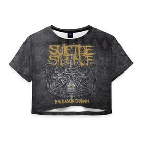 Женская футболка 3D укороченная с принтом Suicide Silence 7 в Кировске, 100% полиэстер | круглая горловина, длина футболки до линии талии, рукава с отворотами | suicide silence | суисайд сайленс