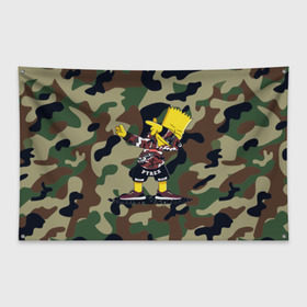 Флаг-баннер с принтом Dab Bart Simpson в Кировске, 100% полиэстер | размер 67 х 109 см, плотность ткани — 95 г/м2; по краям флага есть четыре люверса для крепления | bart | dab | dabbin | simpsons | барт симпсон | даб | дэб | дэббинг | мультик | мультики | мультфильм | мультфильмы | симпсоны