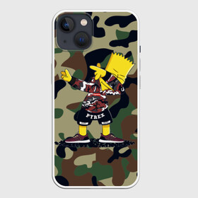 Чехол для iPhone 13 с принтом Dab Bart Simpson в Кировске,  |  | Тематика изображения на принте: bart | dab | dabbin | simpsons | барт симпсон | даб | дэб | дэббинг | мультик | мультики | мультфильм | мультфильмы | симпсоны