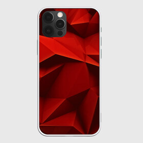 Чехол для iPhone 12 Pro Max с принтом Грани геометрии в Кировске, Силикон |  | abstraction | абстракция | геометрия | грани | изгиб | красные | линии | полигоны | полосы | сочетания | текстура | треугольники