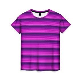 Женская футболка 3D с принтом Неоновые линии в Кировске, 100% полиэфир ( синтетическое хлопкоподобное полотно) | прямой крой, круглый вырез горловины, длина до линии бедер | абстракция | линии | полосы | узоры | фрактал