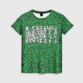 Женская футболка 3D с принтом Mint - Мята в Кировске, 100% полиэфир ( синтетическое хлопкоподобное полотно) | прямой крой, круглый вырез горловины, длина до линии бедер | 420 | buds | mint | зеленый | зелень | листья | мята | мятный | природа | раста | растаман | текстура | узор | шишки