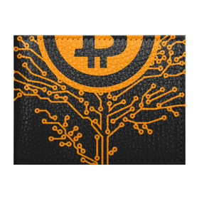 Обложка для студенческого билета с принтом Bitcoin Tree - Дерево Биткоин в Кировске, натуральная кожа | Размер: 11*8 см; Печать на всей внешней стороне | Тематика изображения на принте: bitcoin | blockchain | tree | биткоин | блокчейн | валюта | деньги | дерево | крипто | криптовалюта | майнинг | технологии