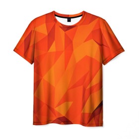 Мужская футболка 3D с принтом Orange geometry в Кировске, 100% полиэфир | прямой крой, круглый вырез горловины, длина до линии бедер | abstraction | абстракция | геометрия | грани | линии | полигоны | сочетания | текстура | треугольники
