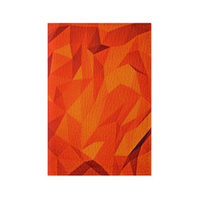 Обложка для паспорта матовая кожа с принтом Orange geometry в Кировске, натуральная матовая кожа | размер 19,3 х 13,7 см; прозрачные пластиковые крепления | Тематика изображения на принте: abstraction | абстракция | геометрия | грани | линии | полигоны | сочетания | текстура | треугольники