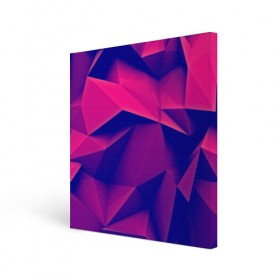 Холст квадратный с принтом Violet polygon в Кировске, 100% ПВХ |  | 3d | abstraction | абстракция | геометрия | грани | линии | полигоны | розовый | сочетания | текстура | треугольники | фиолетовый