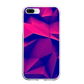 Чехол для iPhone 7Plus/8 Plus матовый с принтом Violet polygon в Кировске, Силикон | Область печати: задняя сторона чехла, без боковых панелей | 3d | abstraction | абстракция | геометрия | грани | линии | полигоны | розовый | сочетания | текстура | треугольники | фиолетовый
