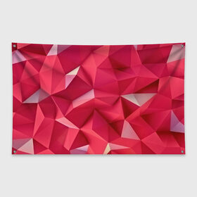 Флаг-баннер с принтом Розовые грани в Кировске, 100% полиэстер | размер 67 х 109 см, плотность ткани — 95 г/м2; по краям флага есть четыре люверса для крепления | abstraction | polygon | абстракция | геометрия | грани | линии | полигоны | розовый | сочетания | текстура | треугольники