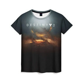 Женская футболка 3D с принтом Destiny 2 в Кировске, 100% полиэфир ( синтетическое хлопкоподобное полотно) | прямой крой, круглый вырез горловины, длина до линии бедер | destiny | destiny 2 | space | дестени | космос