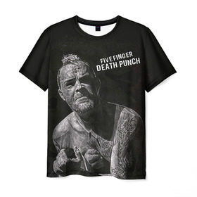 Мужская футболка 3D с принтом Five finger death punch 1 в Кировске, 100% полиэфир | прямой крой, круглый вырез горловины, длина до линии бедер | 5fdp | ffdp | five finger death punch