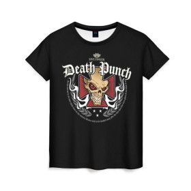 Женская футболка 3D с принтом Five Finger Death Punch 2 в Кировске, 100% полиэфир ( синтетическое хлопкоподобное полотно) | прямой крой, круглый вырез горловины, длина до линии бедер | Тематика изображения на принте: 5fdp | ffdp | five finger death punch