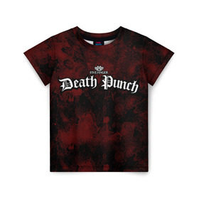 Детская футболка 3D с принтом Five Finger Death Punch в Кировске, 100% гипоаллергенный полиэфир | прямой крой, круглый вырез горловины, длина до линии бедер, чуть спущенное плечо, ткань немного тянется | 5fdp | ffdp | five finger death punch