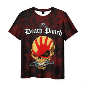 Мужская футболка 3D с принтом Five Finger Death Punch 4 в Кировске, 100% полиэфир | прямой крой, круглый вырез горловины, длина до линии бедер | 5fdp | ffdp | five finger death punch