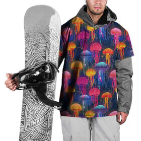 Накидка на куртку 3D с принтом Медузы в Кировске, 100% полиэстер |  | лето | медузы | море | океан. рыбы | подводный мир