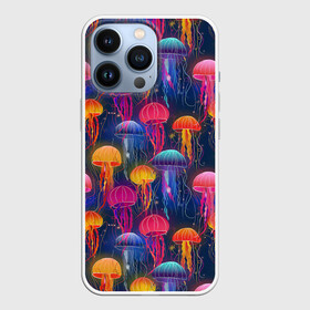 Чехол для iPhone 13 Pro с принтом Медузы в Кировске,  |  | лето | медузы | море | океан. рыбы | подводный мир